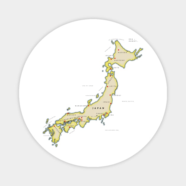 Japan map Magnet by nickemporium1